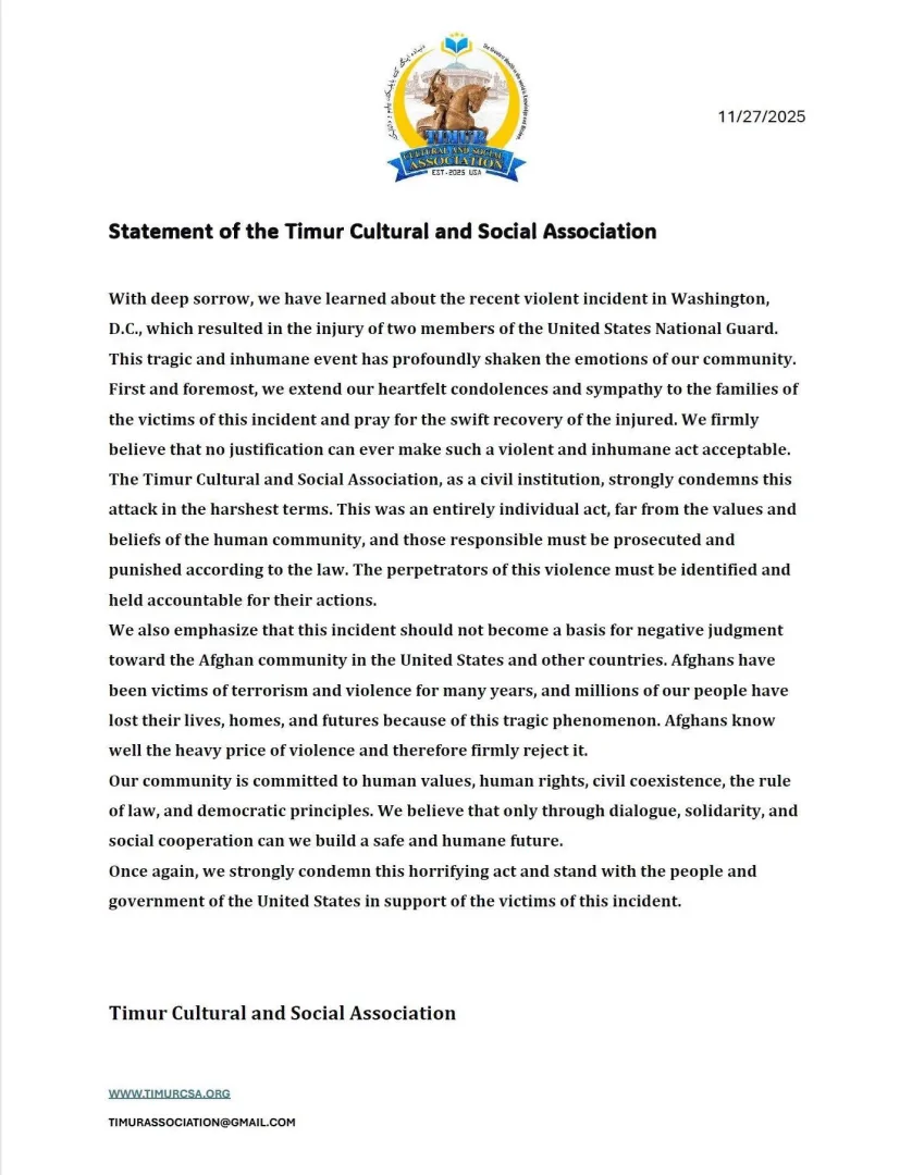 Statement of the Timur Cultural and Social Association